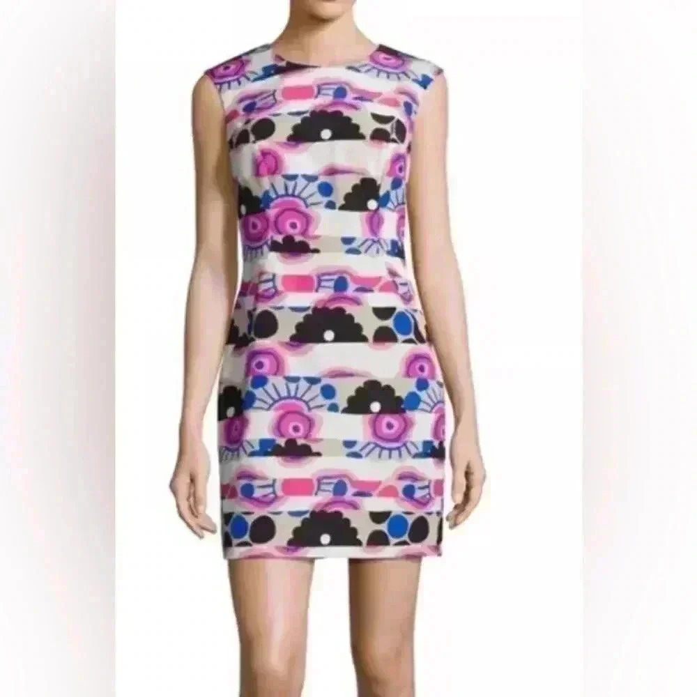 Milly Mixed Printed Sheath Dress Size 4